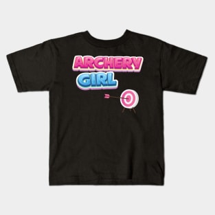 Archery Girl - Target Pink and Blue Gift print Kids T-Shirt